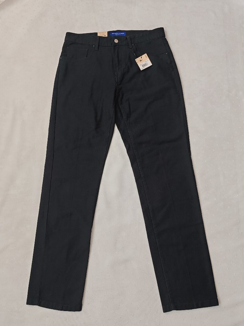 NWT Scotch & Soda Amsterdam Five-Pocket Men's Straight Fit Pants Black 32x32